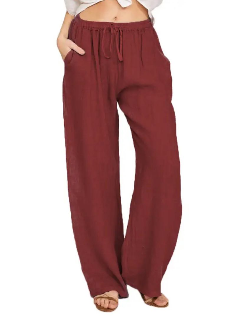 Comfortable High Waist Wide Leg Women's Trousers