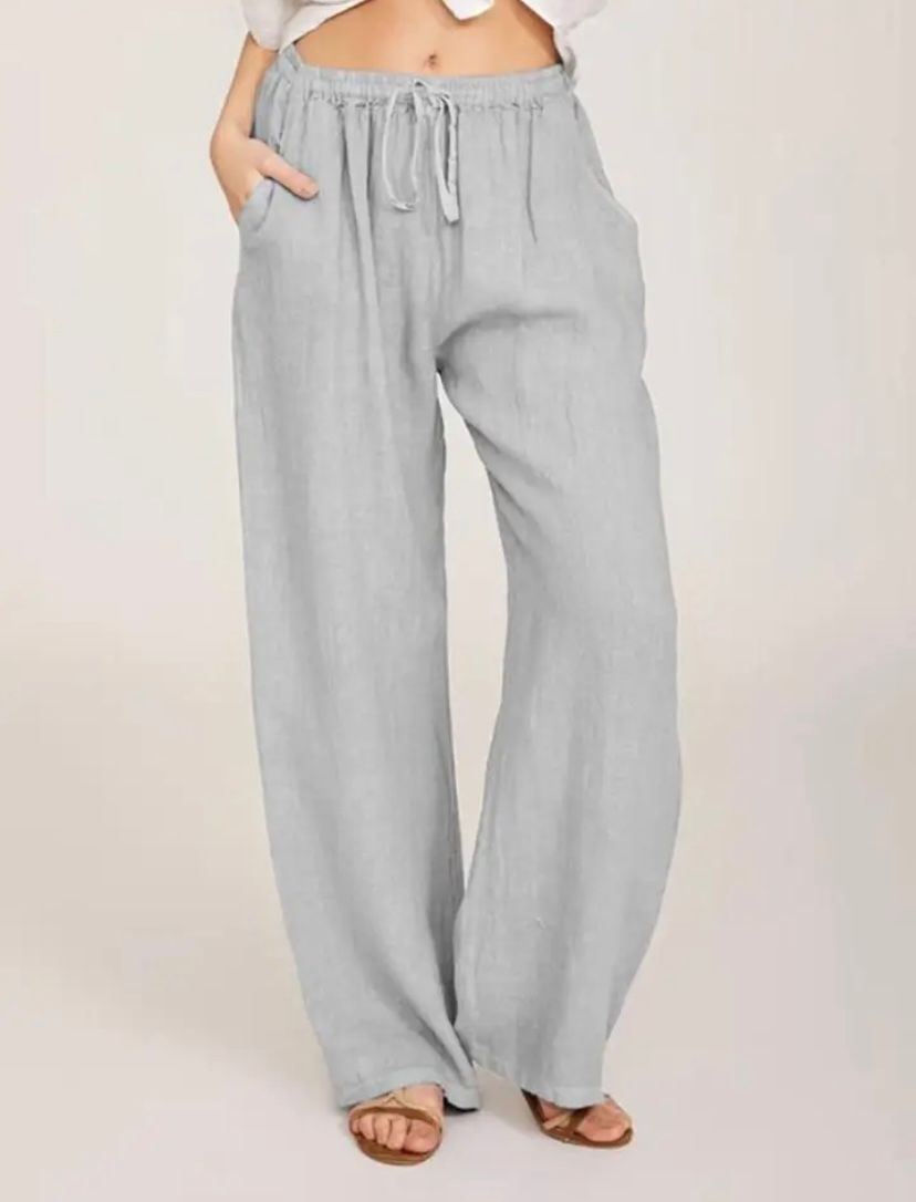 Comfortable High Waist Wide Leg Women's Trousers