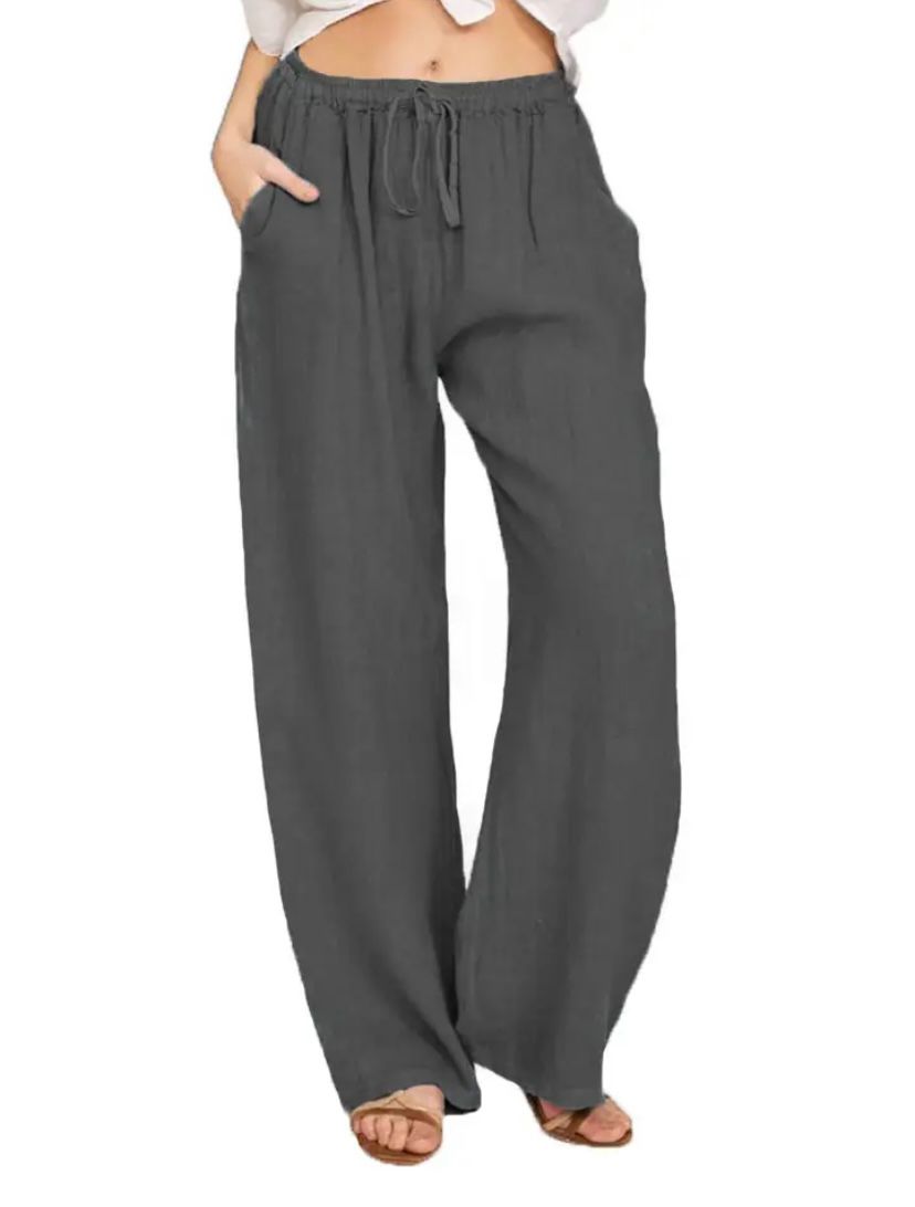 Comfortable High Waist Wide Leg Women's Trousers
