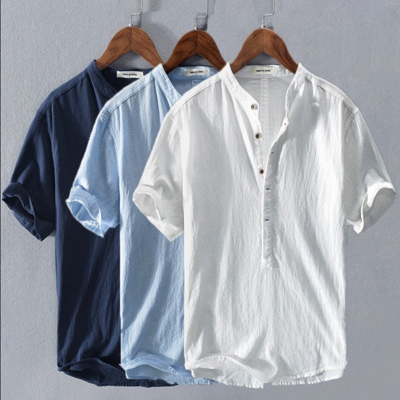 Ethan Men's Shirt – 100% Linen, Short Sleeve, Casual Comfort-4