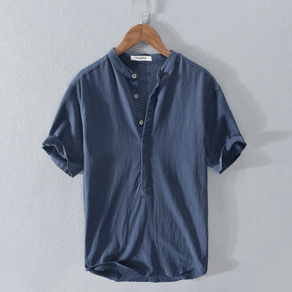 Ethan Men's Shirt – 100% Linen, Short Sleeve, Casual Comfort-3