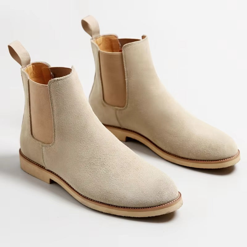 Brown Suede Leather Mens Chelsea Boots
