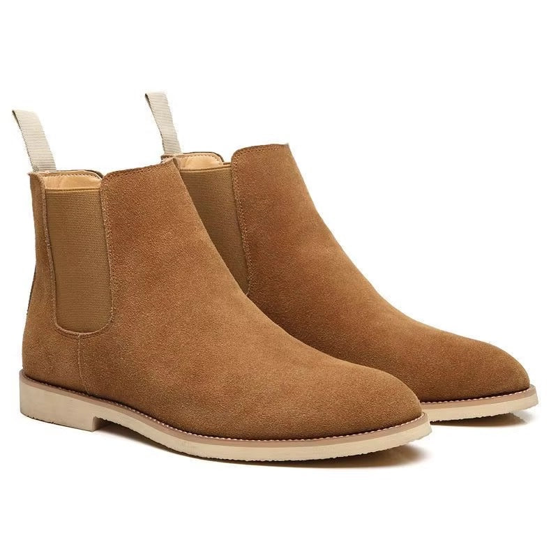 Brown Suede Leather Mens Chelsea Boots
