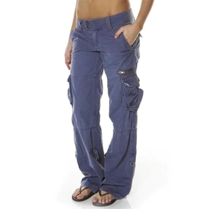 Women's Practical Straight Leg Work Pants with Pockets