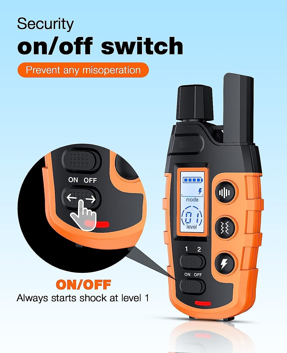 Waterproof Rechargeable Dog Training Collar with Remote