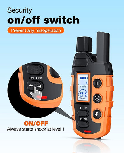 Waterproof Rechargeable Dog Training Collar with Remote
