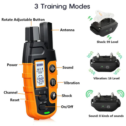 Waterproof Rechargeable Dog Training Collar with Remote