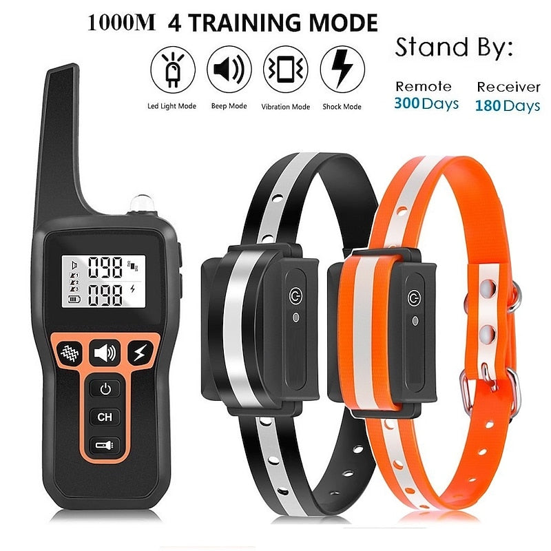 Waterproof Remote Dog Training Collar with Shock Vibe Alert