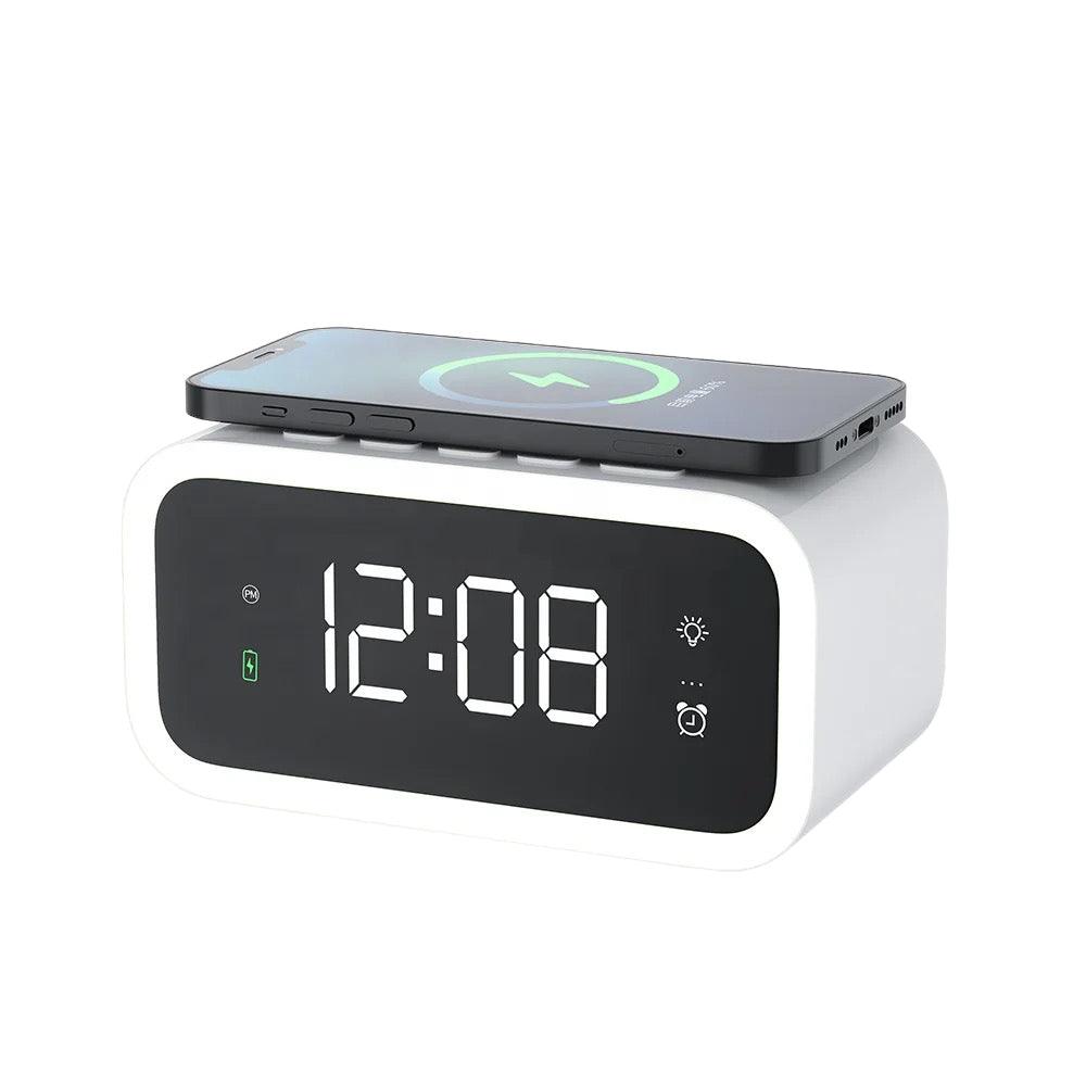 Smart Dual Alarm Clock with Wireless Charging Pad