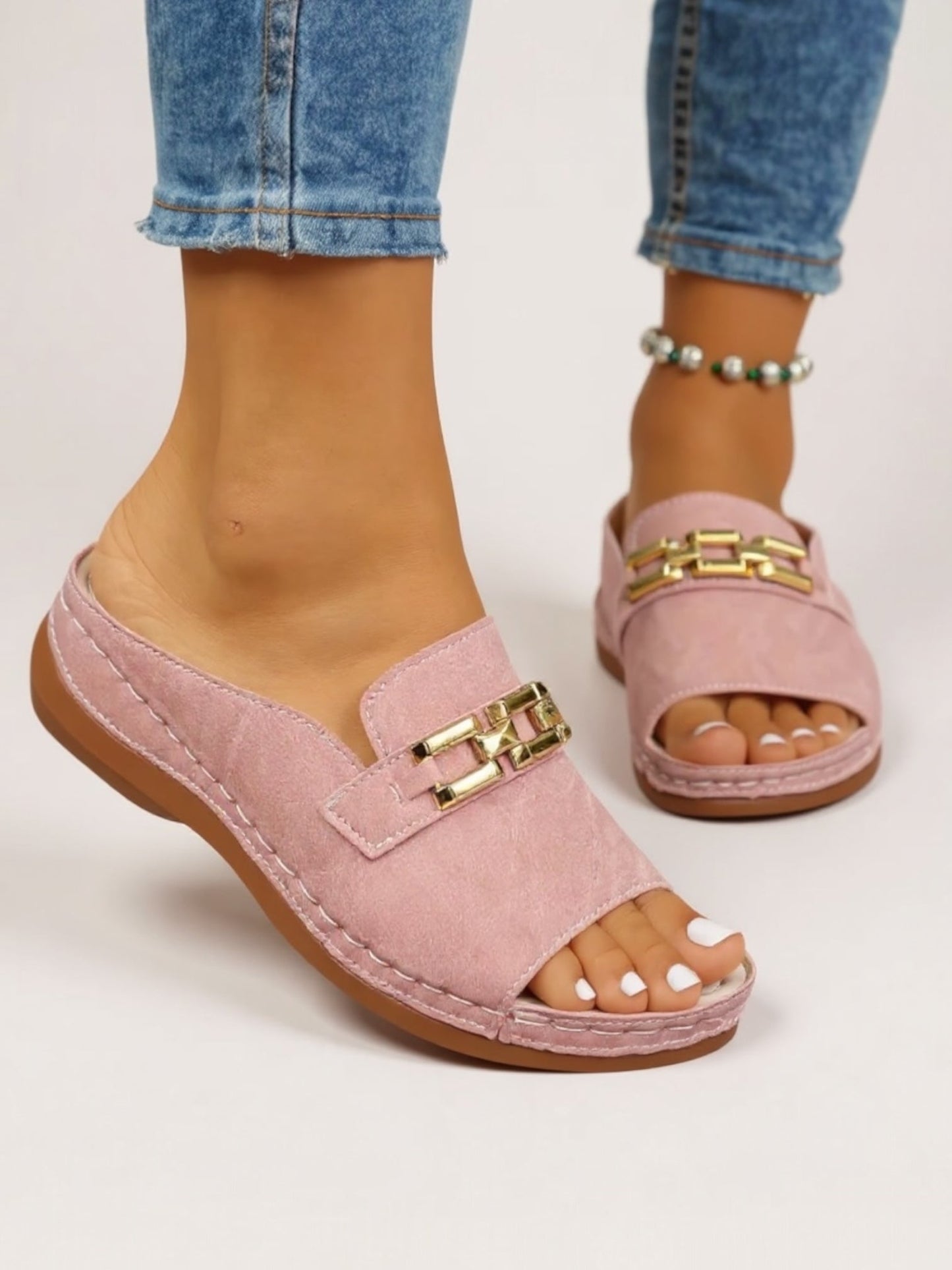 Comfortable Flat Slide Sandals - Luxivelle