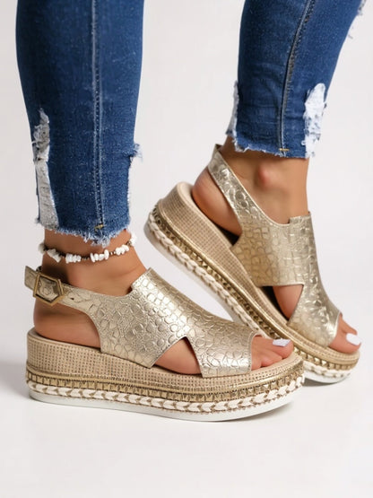 Shiny High Heel Platform Sandals