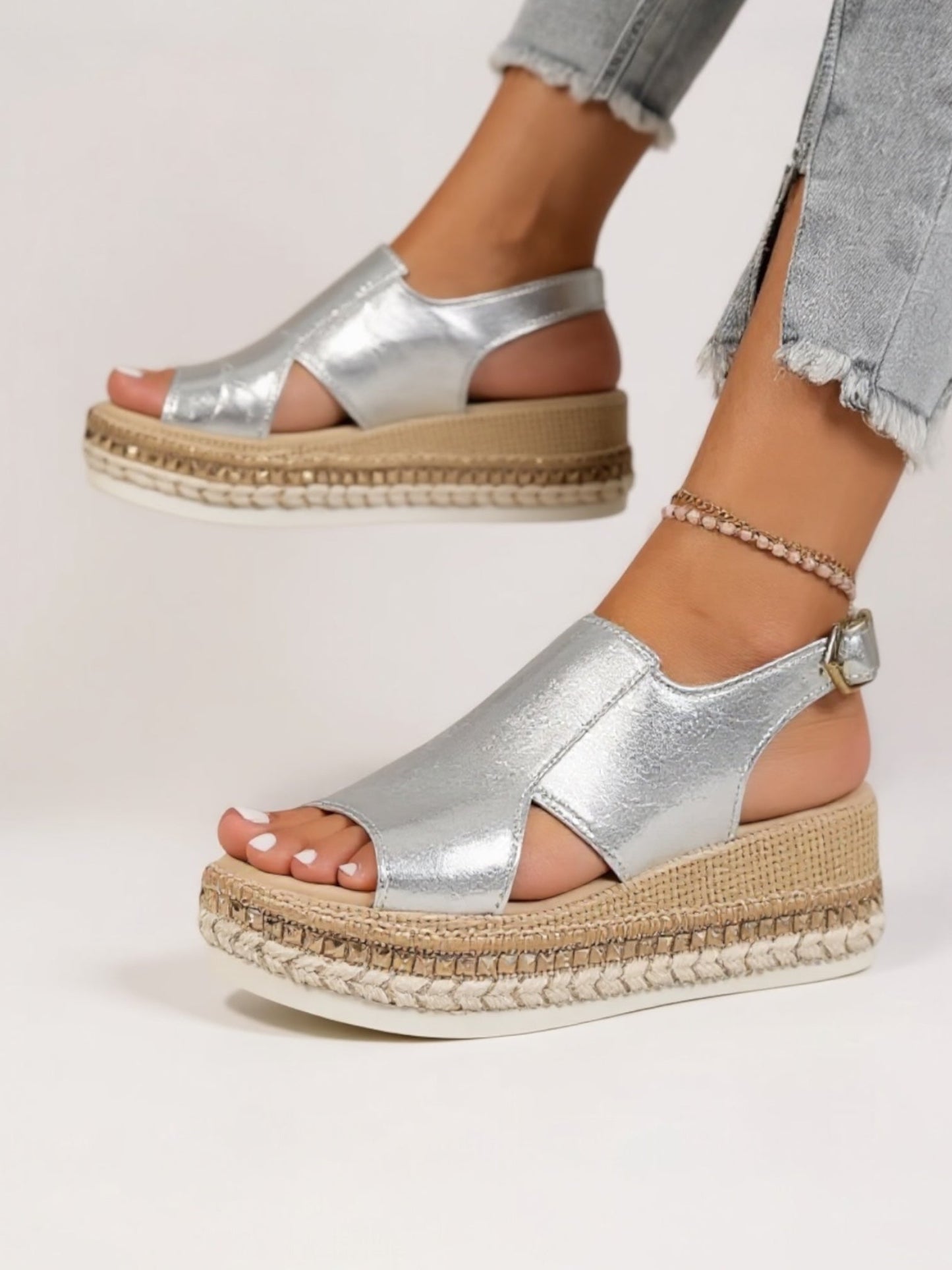 Shiny High Heel Platform Sandals