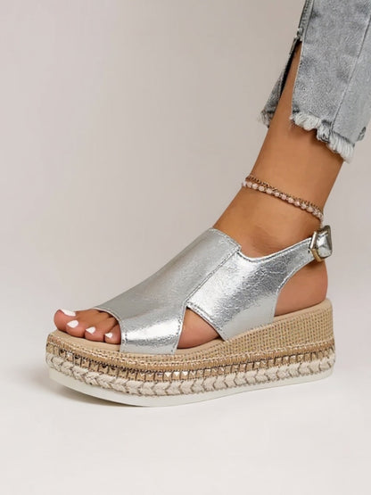 Shiny High Heel Platform Sandals