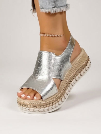 Shiny High Heel Platform Sandals