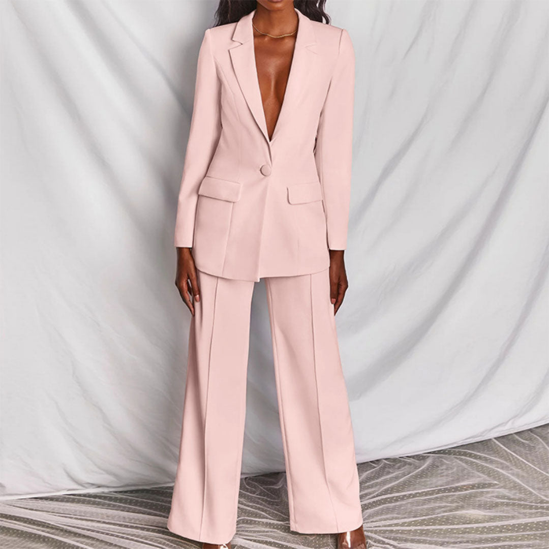 Classic 2 Piece Suit for Women with Jacket and Trousers