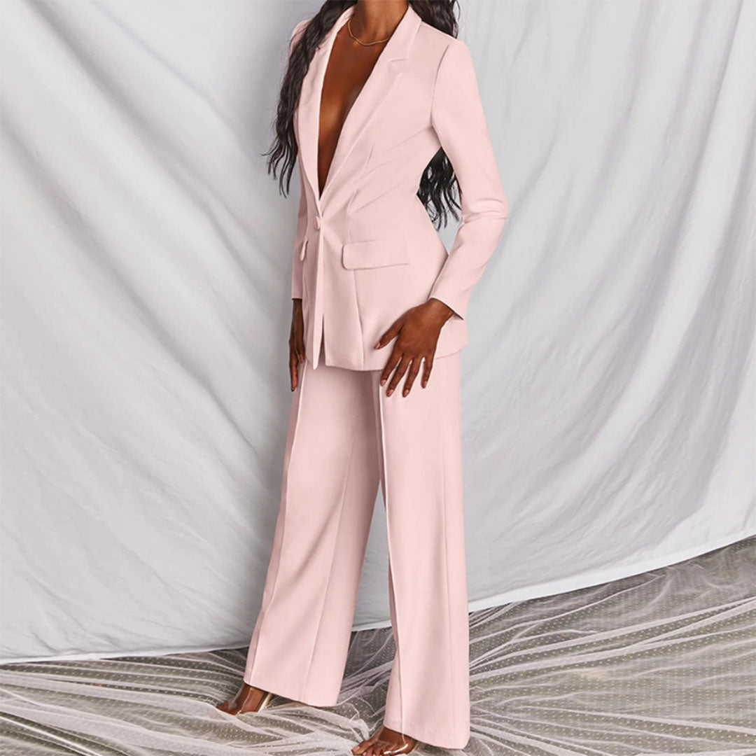Classic 2 Piece Suit for Women with Jacket and Trousers