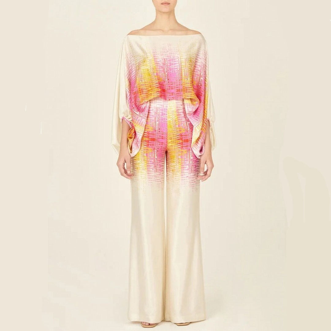 Claire | Women's Two-Piece Summer Set with Off-Shoulder Lantern Sleeves-5