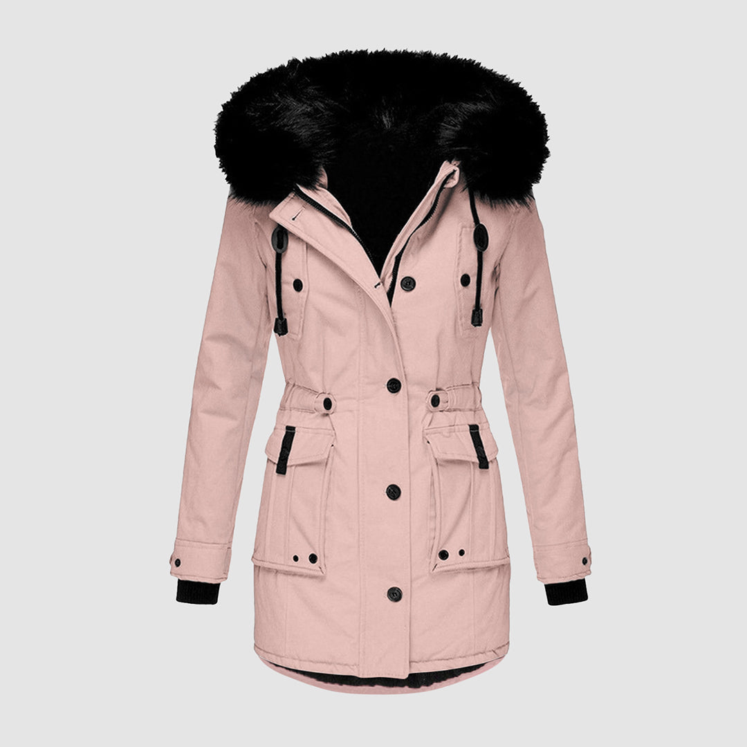 Warm Quilted Parka Coat for Ladies
