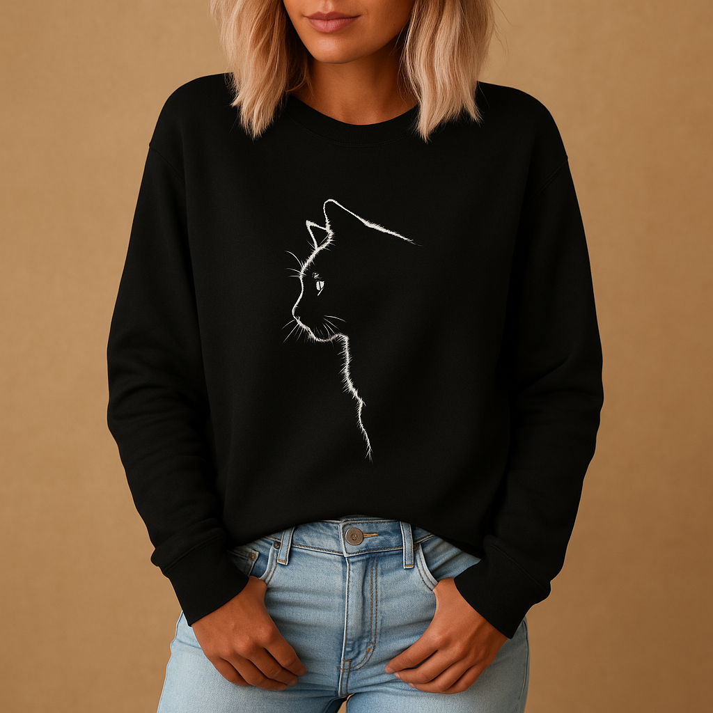 Fun Feline Graphic Women's Sweater - Luxivelle