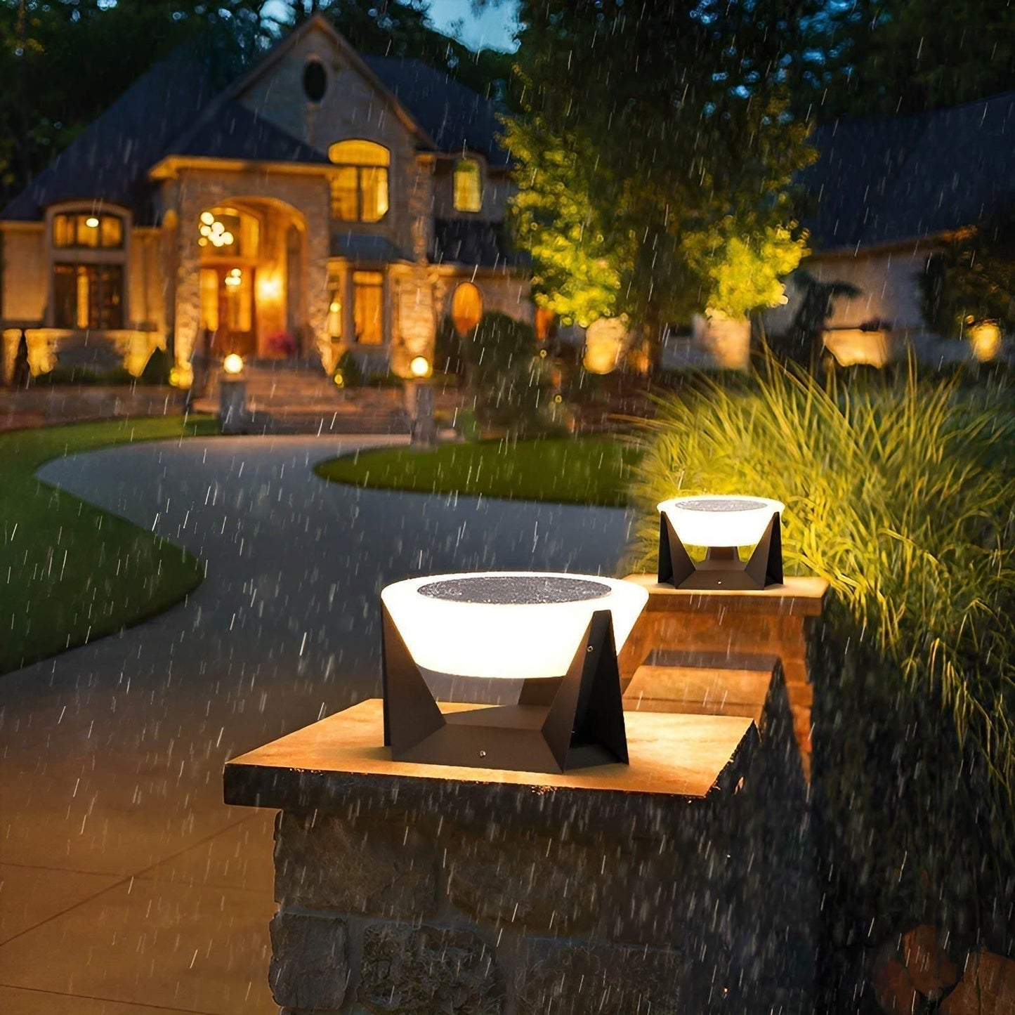 Outdoor Solar Powered Japanese Style Lamp