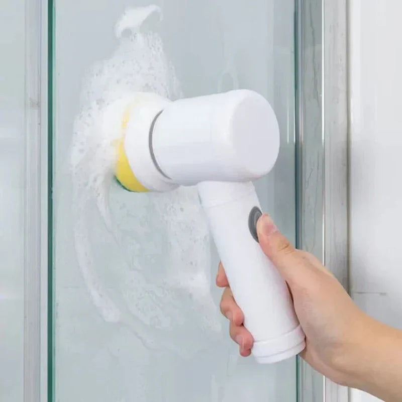 Portable Cordless Scrubber with Interchangeable Brushes - Luxivelle