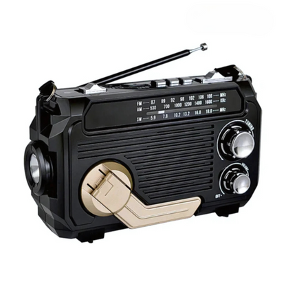 Portable Emergency Radio with Power Bank and Flashlight