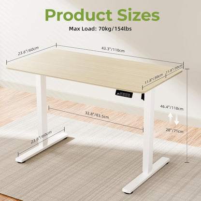 Ergonomic Height Adjustable Home Office Desk