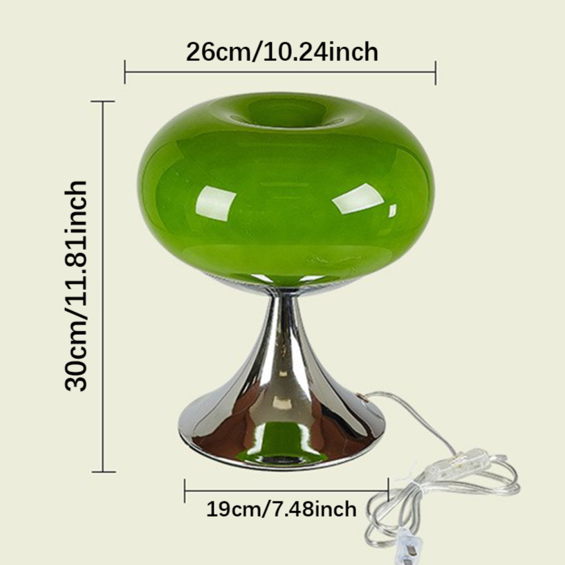 Vintage Style Glass Metal Desk Lamp