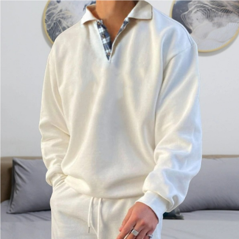Relaxed Fit Crew Neck Sweater for Men