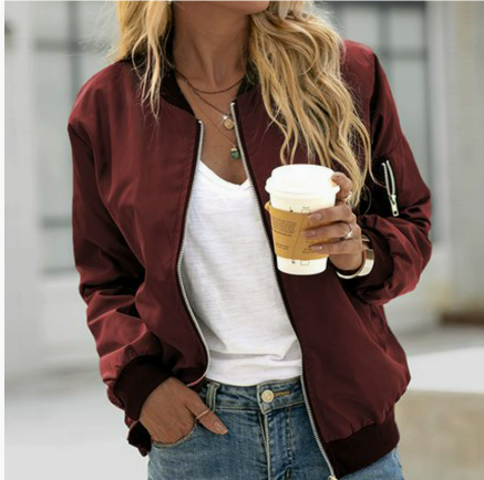 Ladies' Soft Bomber Cotton Jacket Everyday Coat