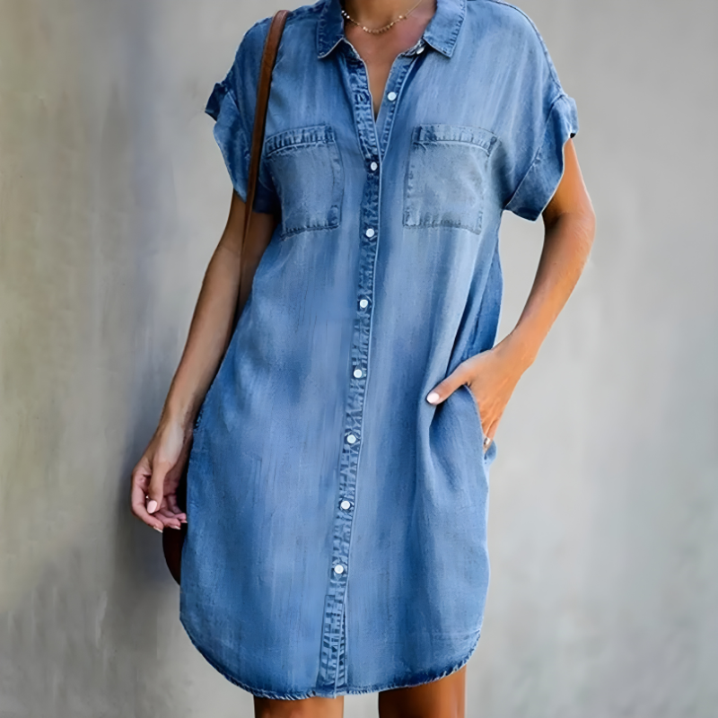 Women's Classic Denim Shirt Dress | Casual Style with Everyday Comfort - Trendy Melbourne