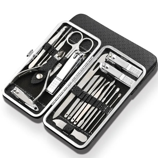 Premium 19-Piece Stainless Steel Nail Care Kit - Luxivelle