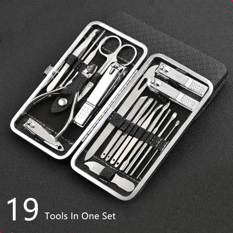 Premium 19-Piece Stainless Steel Nail Care Kit