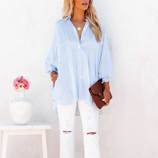 Casual Striped Blouse for Ladies - Luxivelle