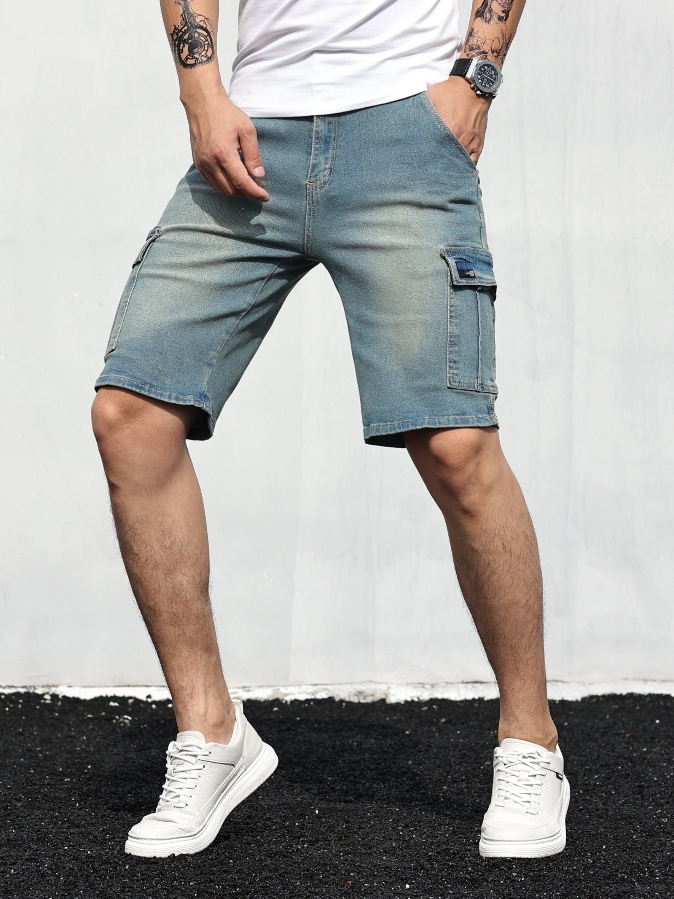 Relaxed Fit Denim Summer Shorts for Men
