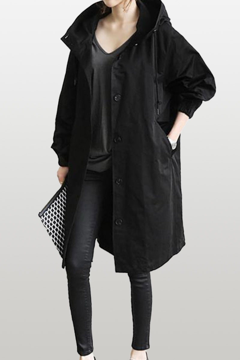 Women's Waterproof Large Hooded Windbreaker Jacket