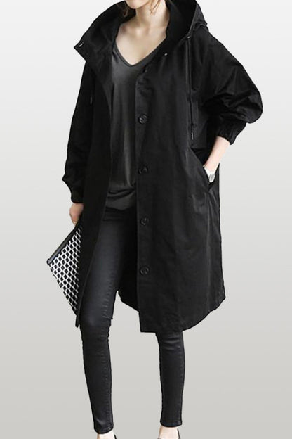 Women's Waterproof Large Hooded Windbreaker Jacket