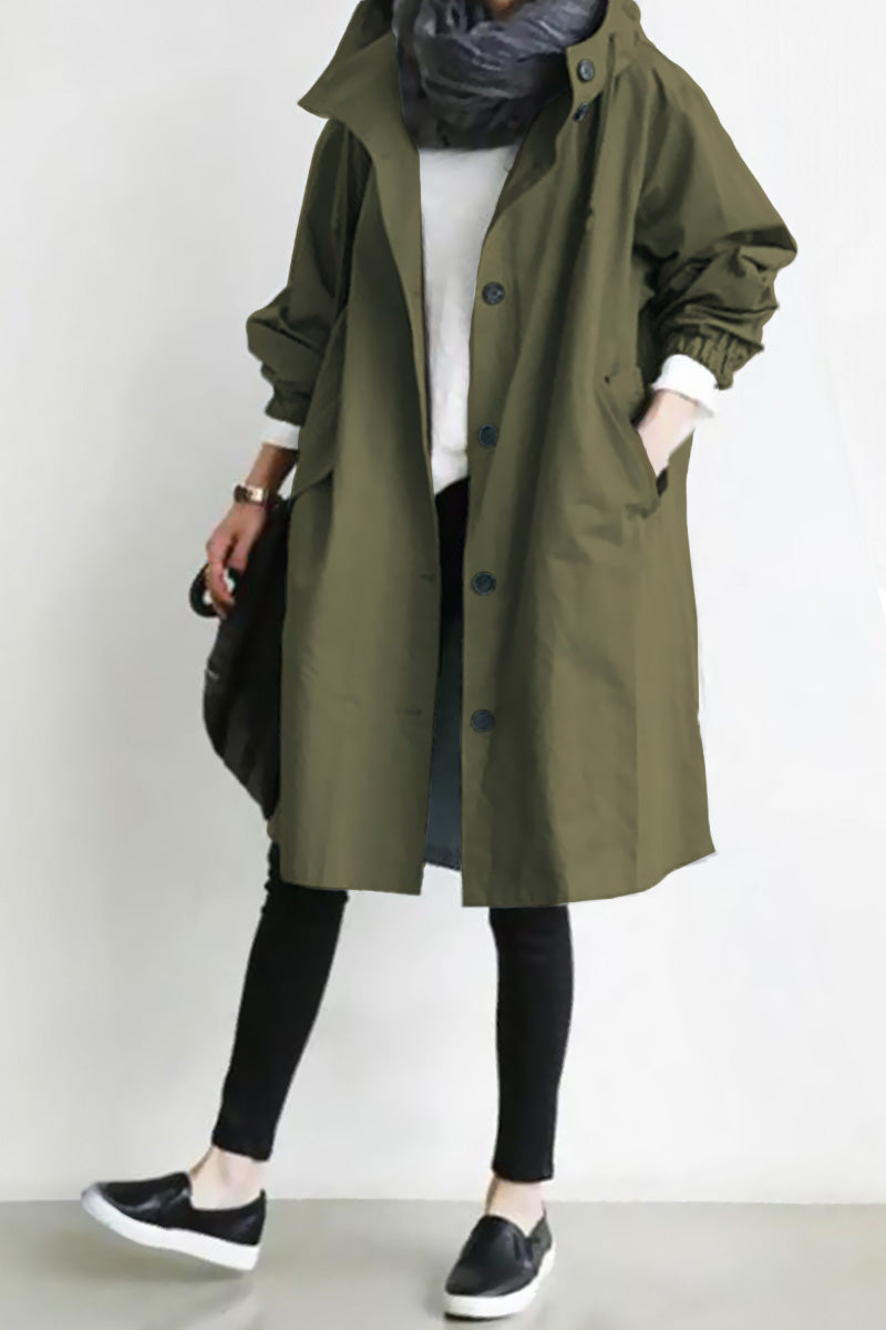Women's Waterproof Large Hooded Windbreaker Jacket