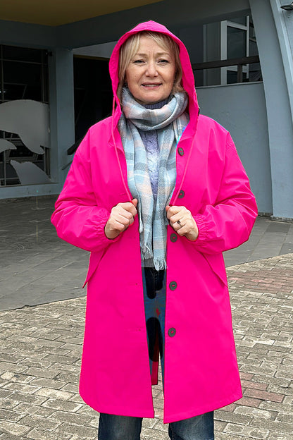 Women's Waterproof Large Hooded Windbreaker Jacket