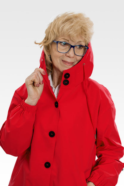 Women's Waterproof Large Hooded Windbreaker Jacket
