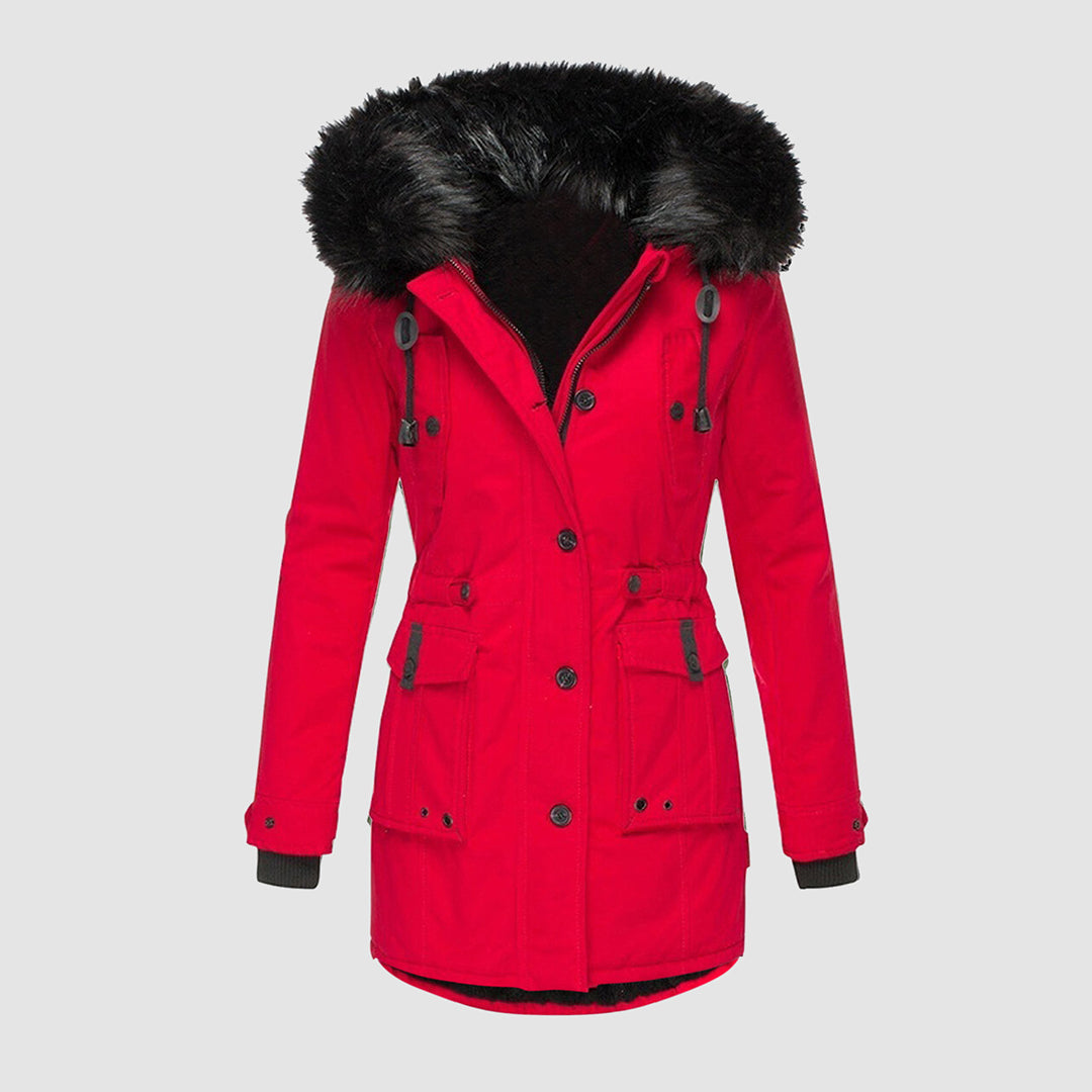Warm Quilted Parka Coat for Ladies