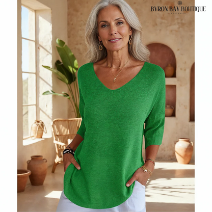 Comfortable Chic V-Neck Blouse for Women