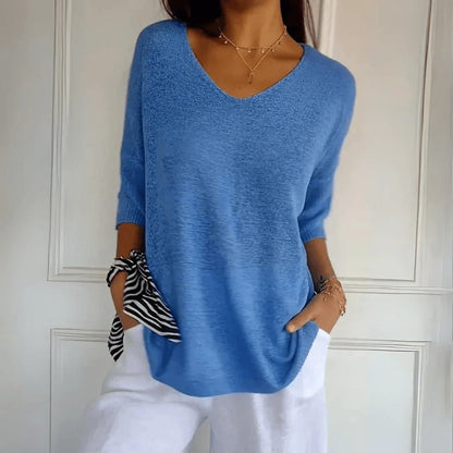 Comfortable Chic V-Neck Blouse for Women