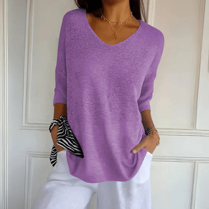 Comfortable Chic V-Neck Blouse for Women