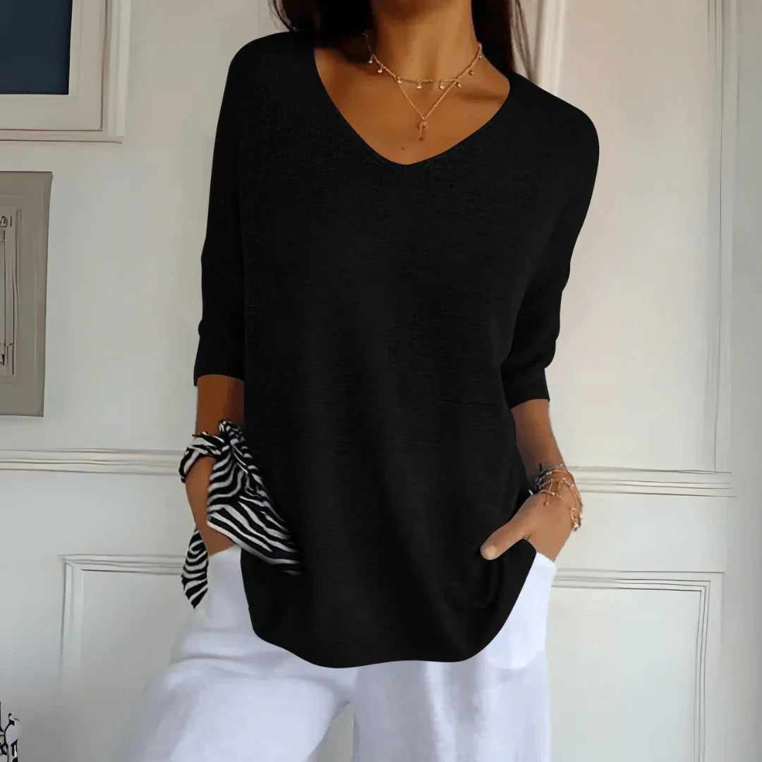 Comfortable Chic V-Neck Blouse for Women