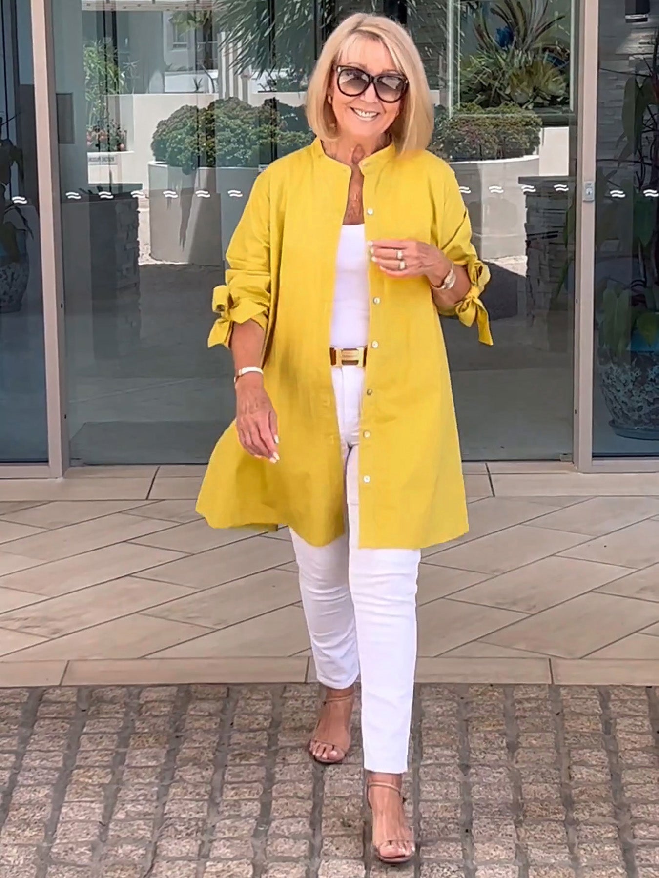 Comfortable Loose Fit Women's Blouse in Bright Yellow - Luxivelle