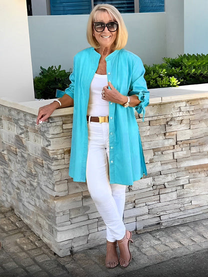 Comfortable Loose Fit Women's Blouse in Bright Yellow