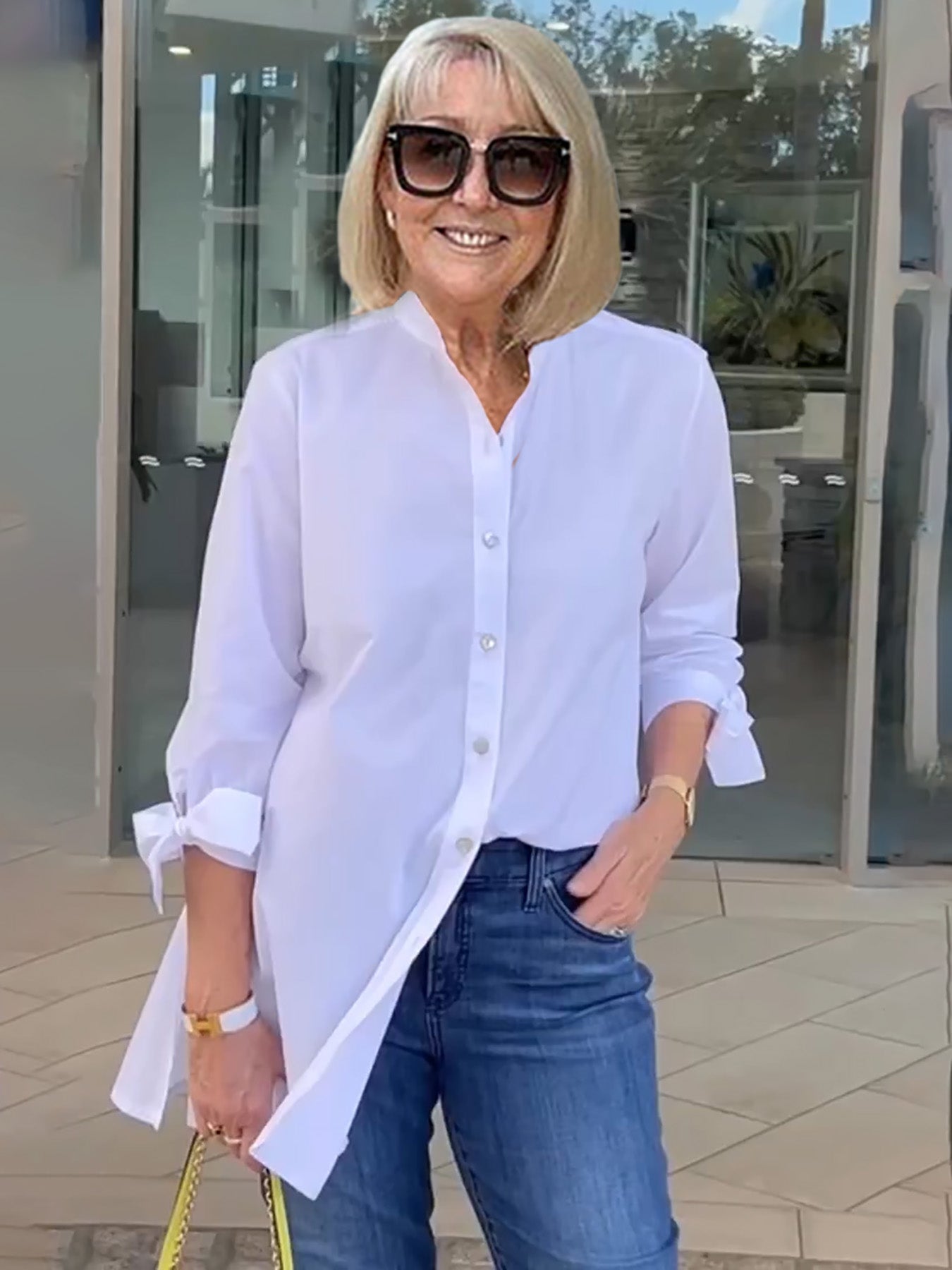 Comfortable Loose Fit Women's Blouse in Bright Yellow