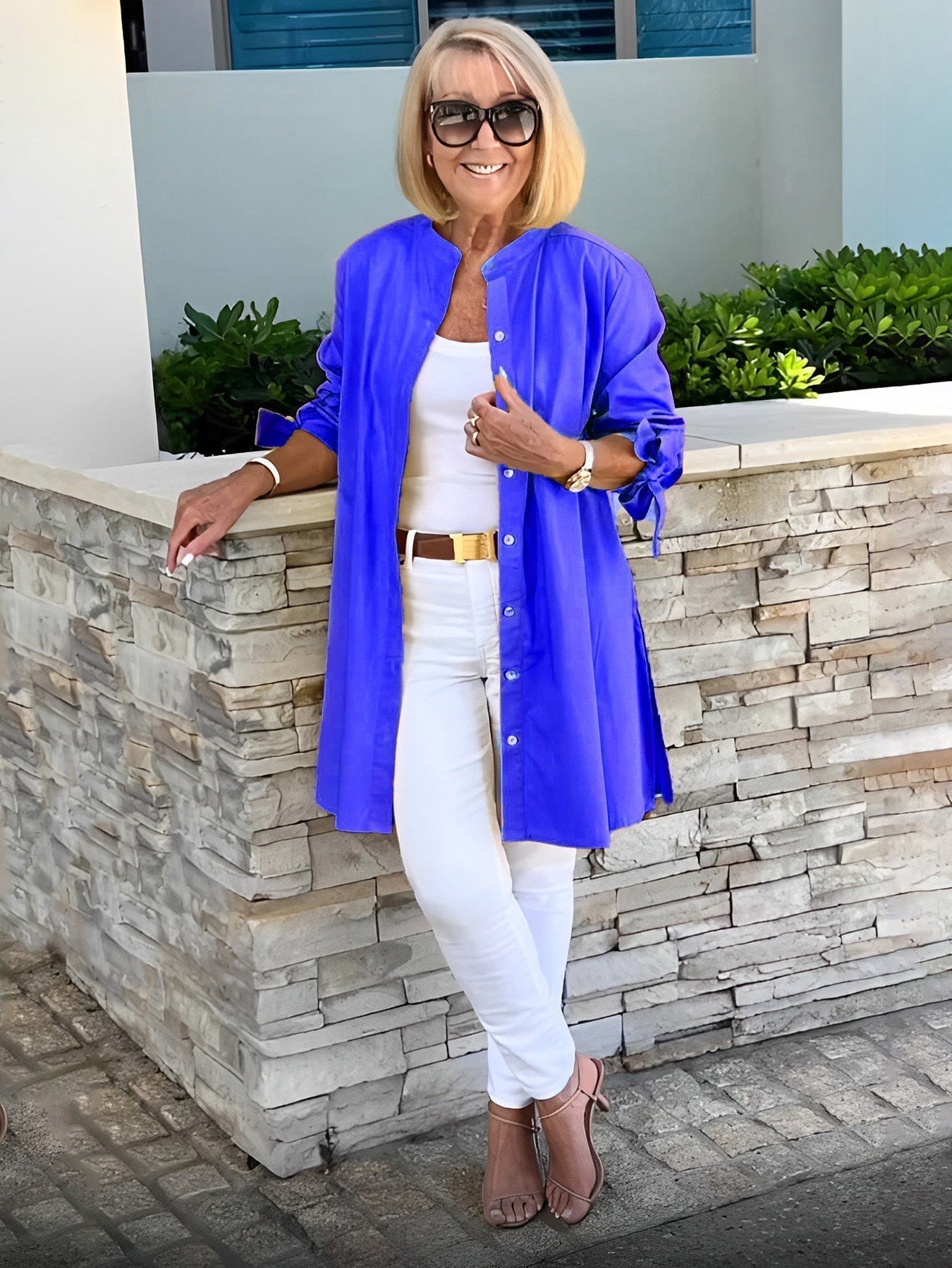 Comfortable Loose Fit Women's Blouse in Bright Yellow