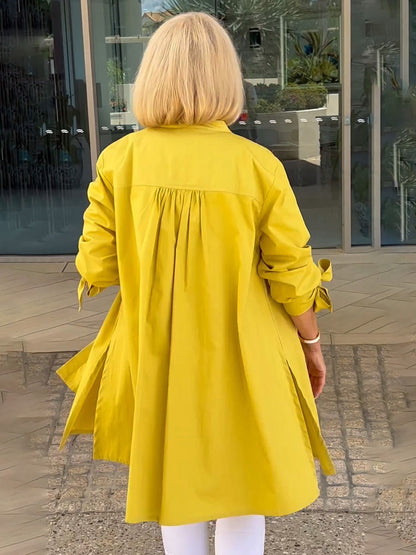 Comfortable Loose Fit Women's Blouse in Bright Yellow